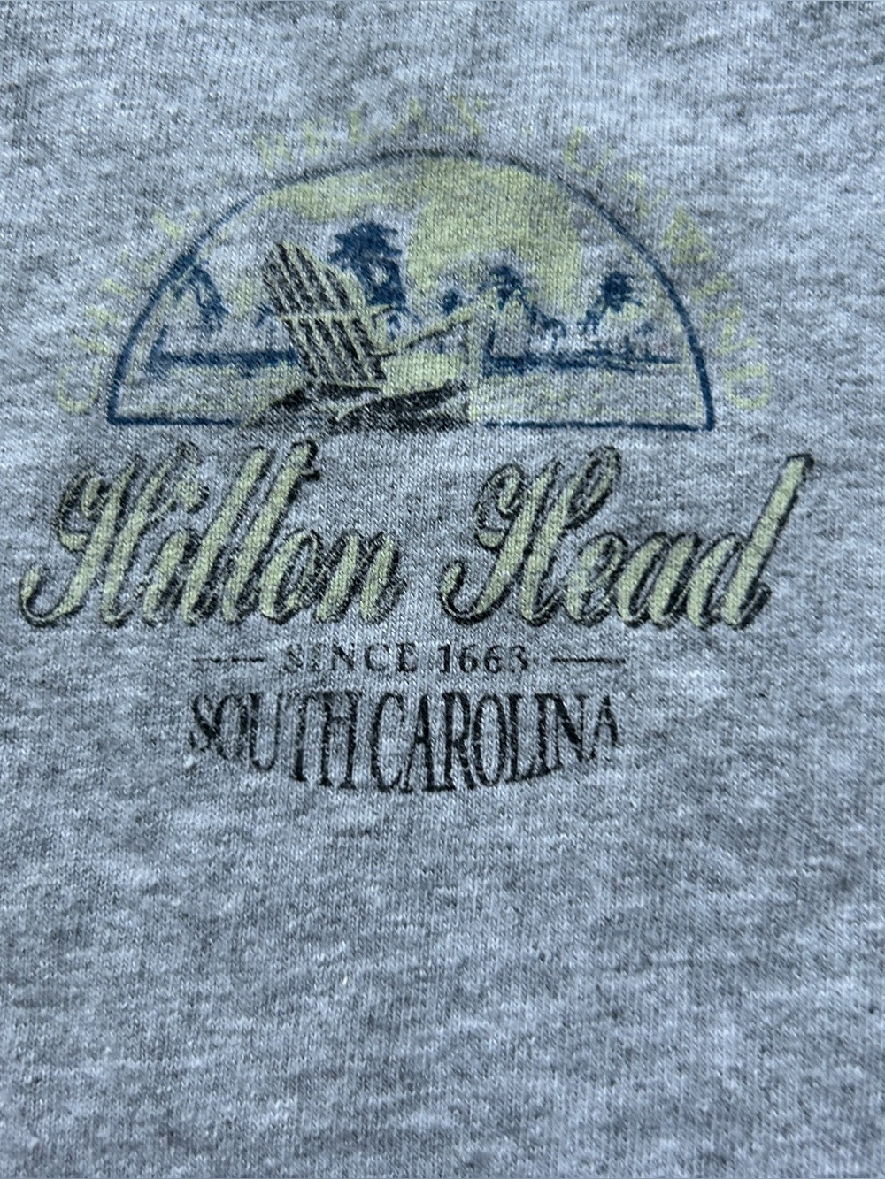 Vintage distressed Hilton Head Heather Gray Crewneck T-Shirt - size S - Picture 3 of 4